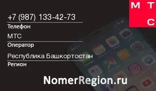 Кто звонил с 9871334273 - регион и оператор